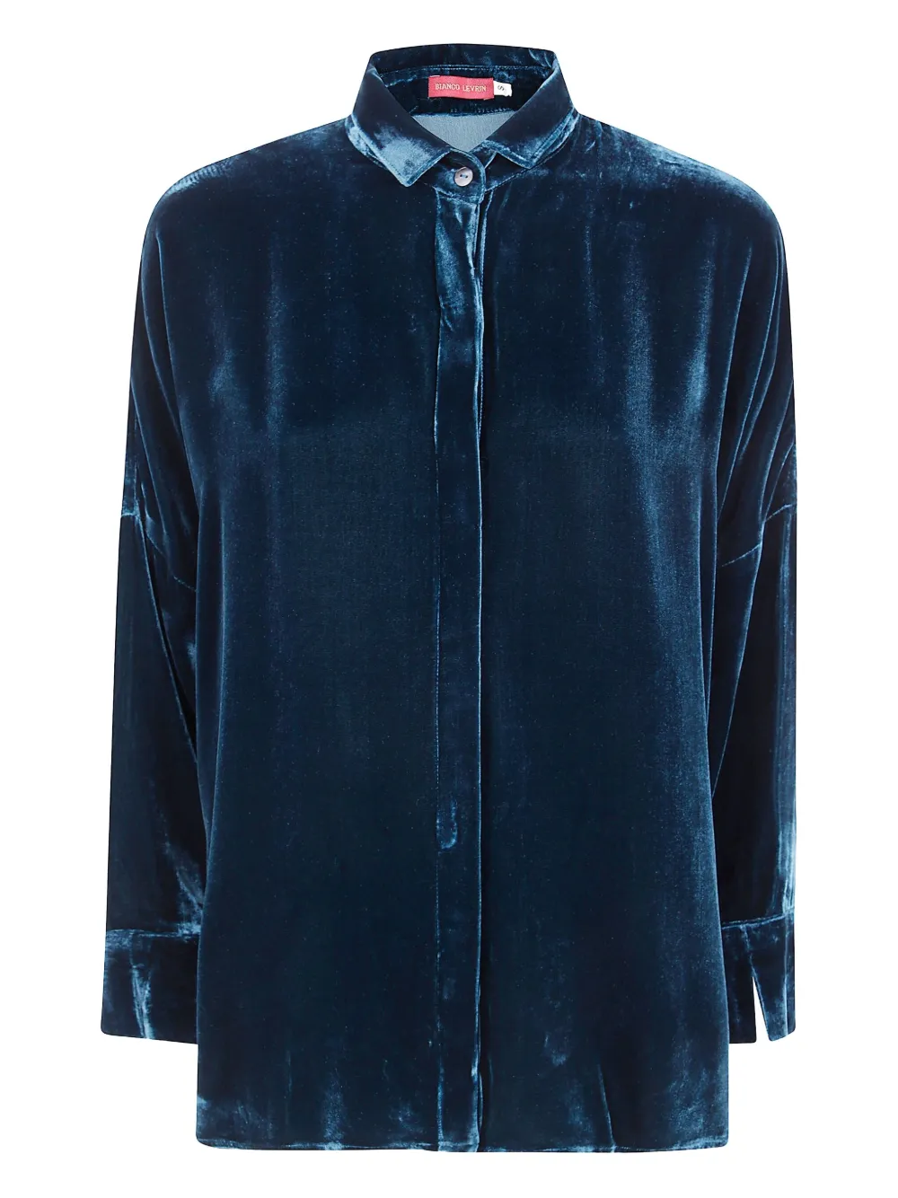 Bianco Levrin Velvet Shirt In Blue