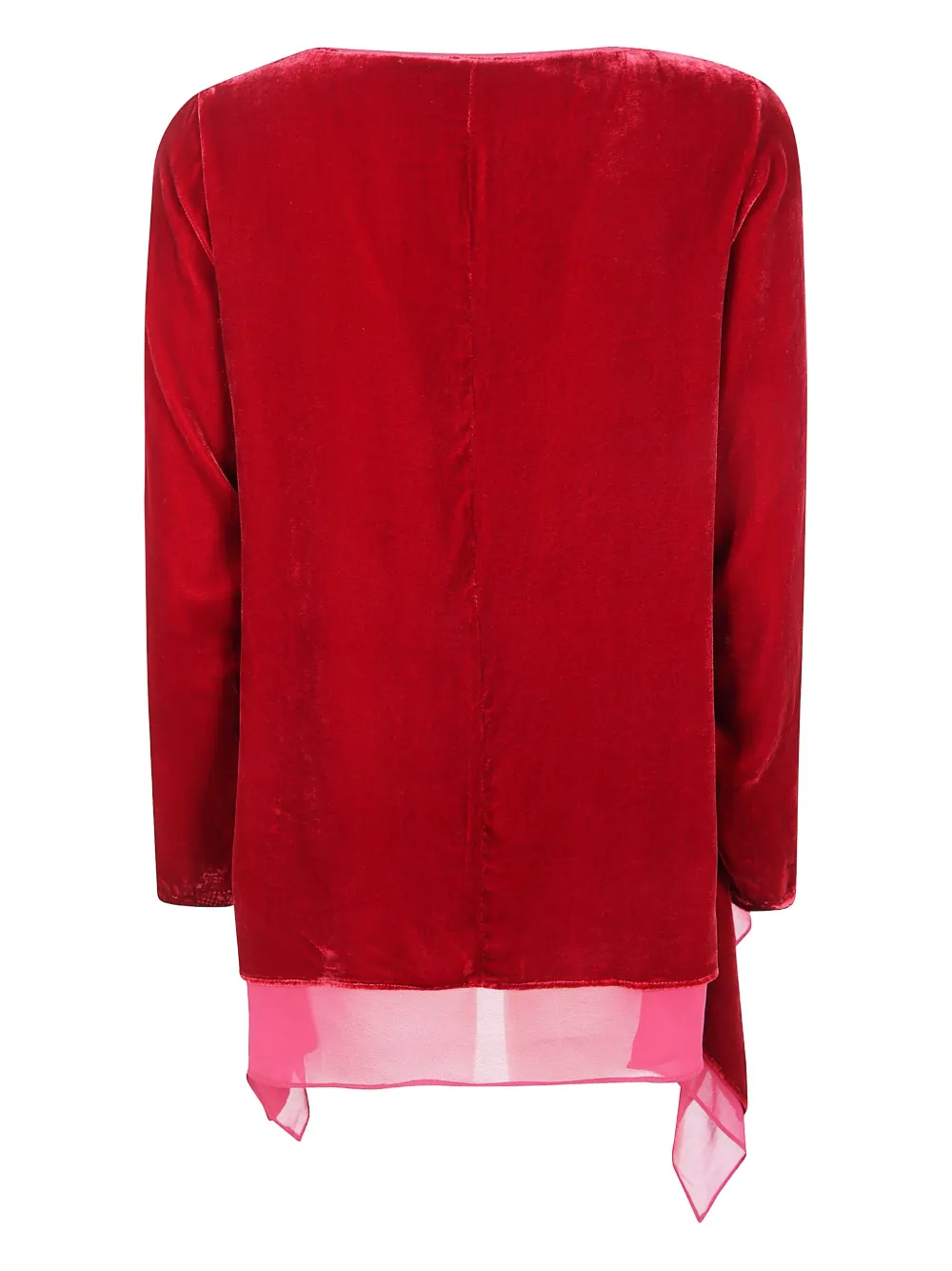 Bianco Levrin velvet top - Rood