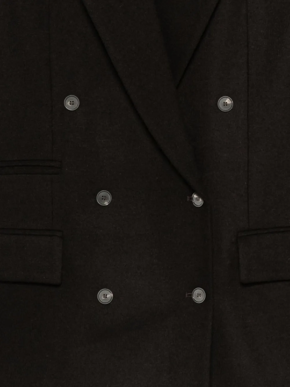 Tela Double-breasted Blazer In Black