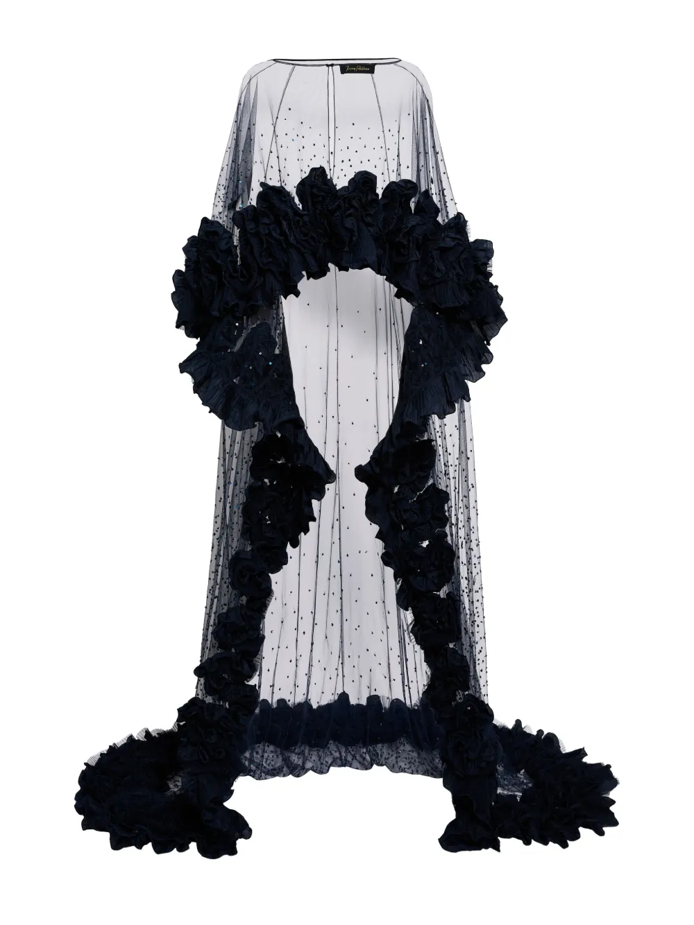 Jenny Packham Ruffle-detailed Maxi Dress In Blue