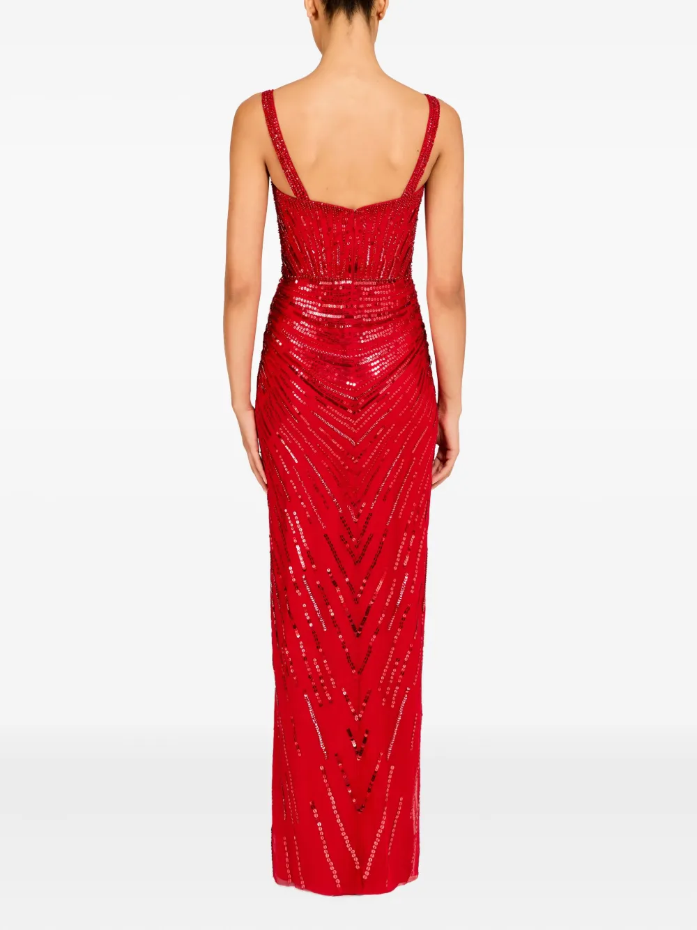 Jenny Packham Sequin-embellished Chrissy Dress In Red