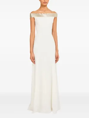 Robe Longue Jenny Packham En Soie 100% Ivoire Taille S Neuve Avec étiquette - Modèle Luxe