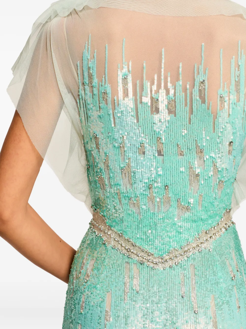 Jenny Packham Magnolia Sequin-embellished Gown In White