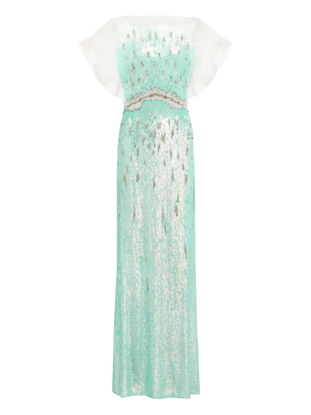Jenny Packham Magnolia Sequin-embellished Gown In White