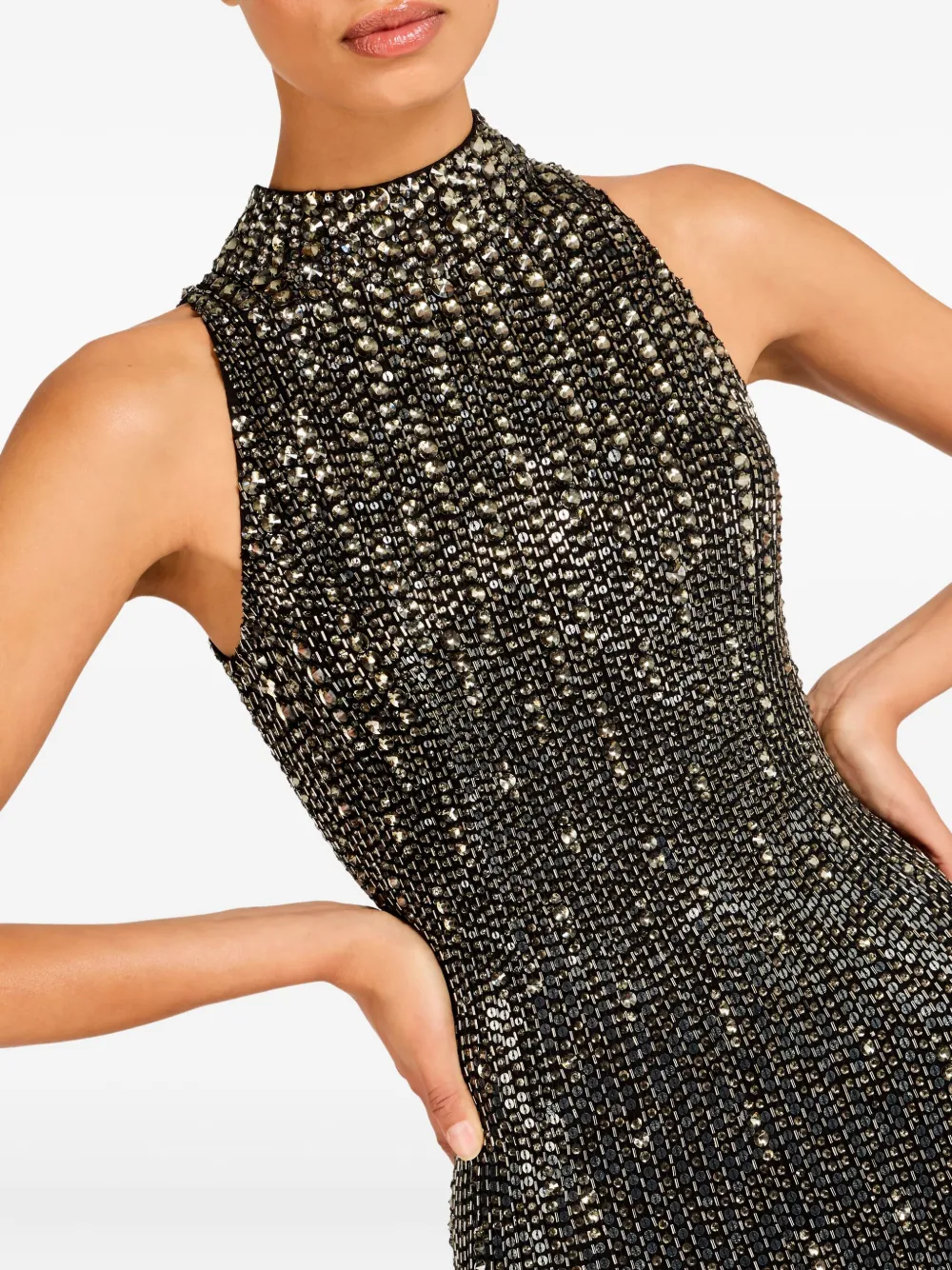 Jenny Packham Benue Sequin-embellished Maxi Dress In Black