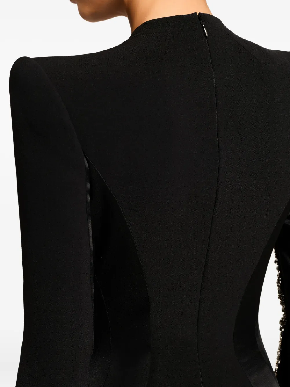 Jenny Packham Embellished Long-sleeve Maxi Dress In Black