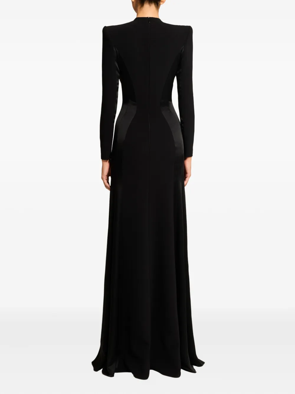Jenny Packham Embellished Long-sleeve Maxi Dress In Black