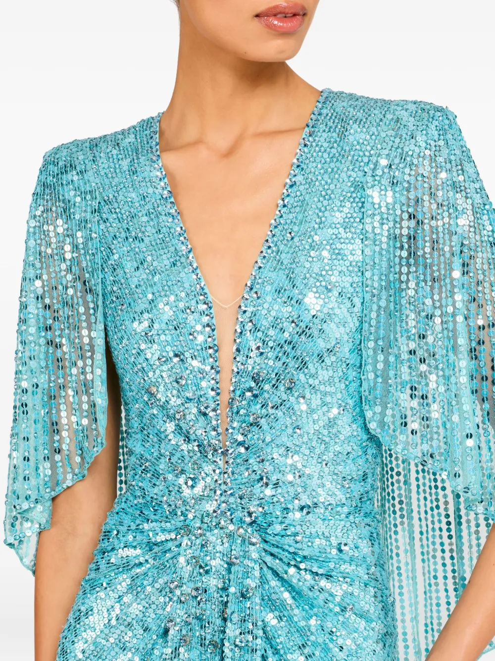 Jenny Packham Sequin Embellished Carrie Dress In Blue