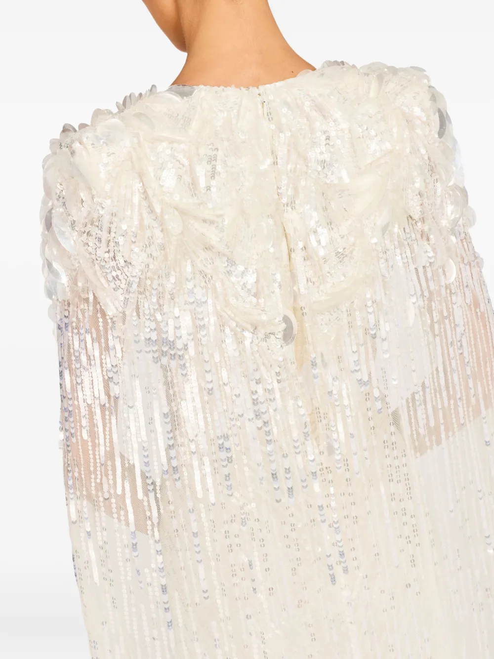 Jenny Packham Goldfinger Sequin-embellished Maxi Dress In Neutral