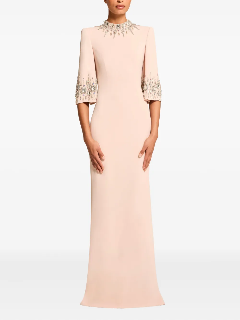 Jenny Packham Llana Embellished Maxi Dress In Neutral
