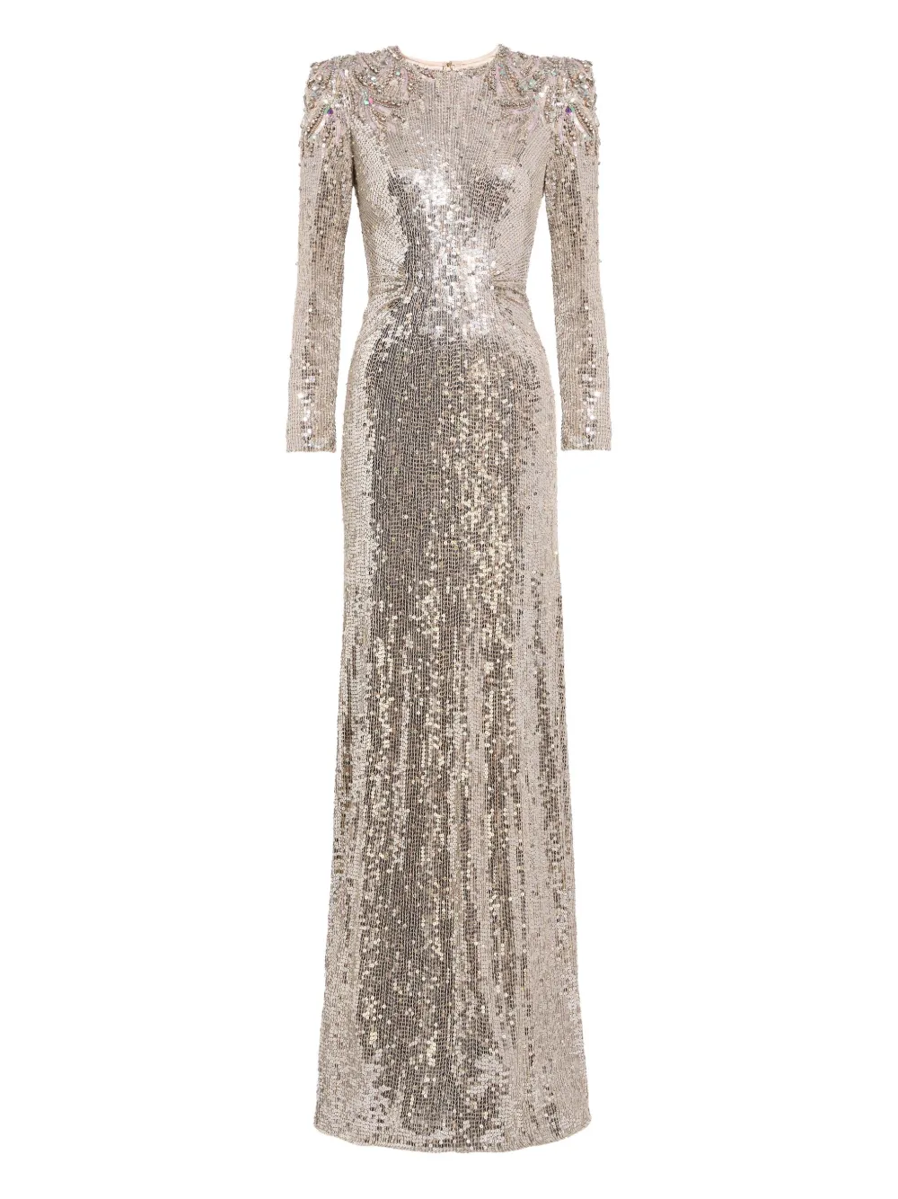 Jenny Packham Sequin-embellished Dulcet Dress In Silver