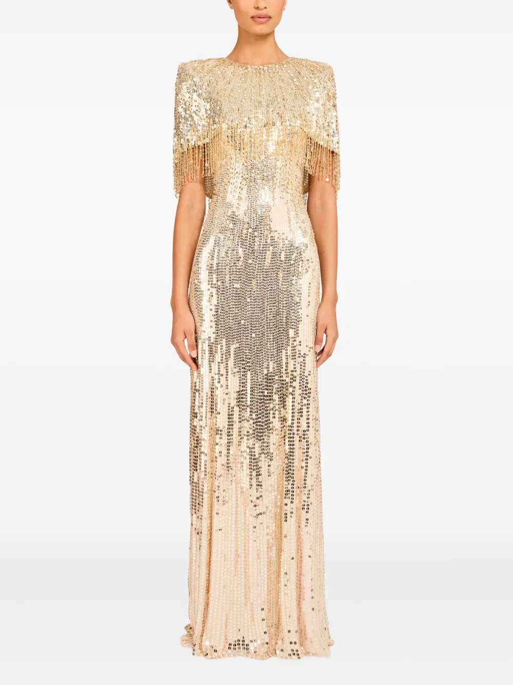 Jenny Packham Maxi-jurk verfraaid met pailletten - Goud
