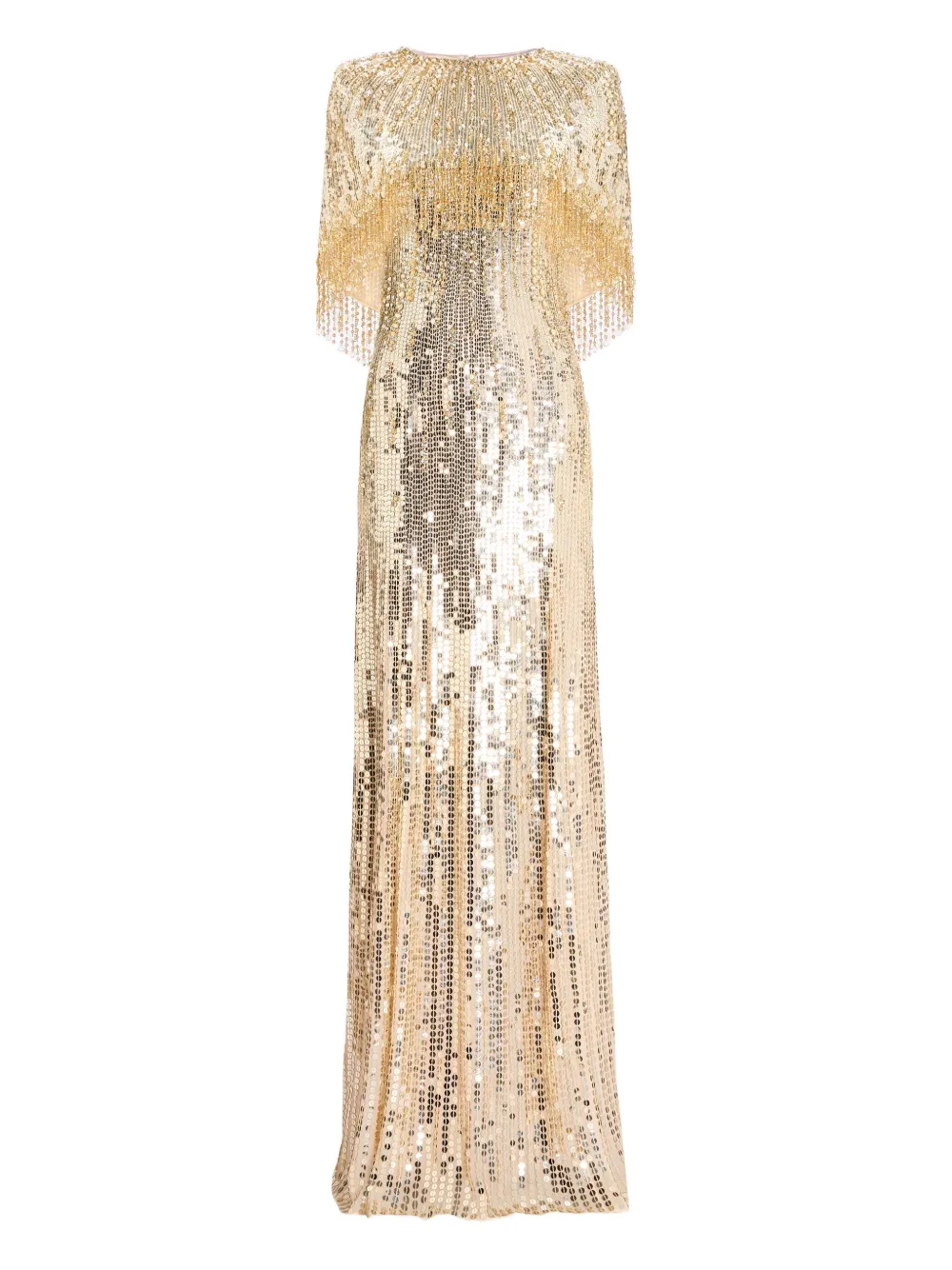 Jenny Packham Blake Sequin-embellished Maxi Dress In Gold
