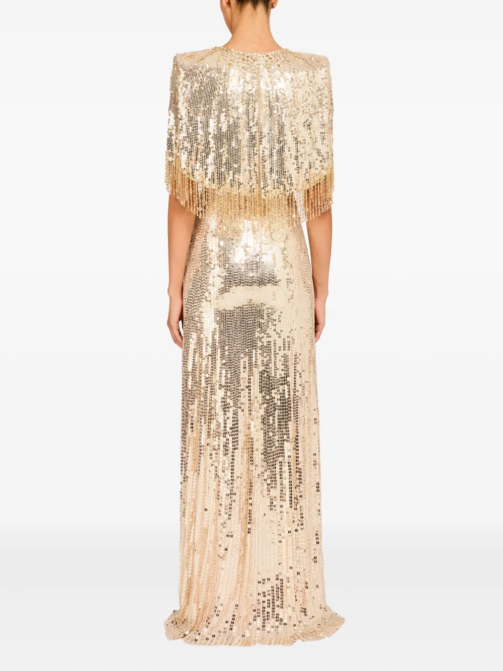 Jenny Packham Blake Sequin-embellished Maxi Dress In Gold