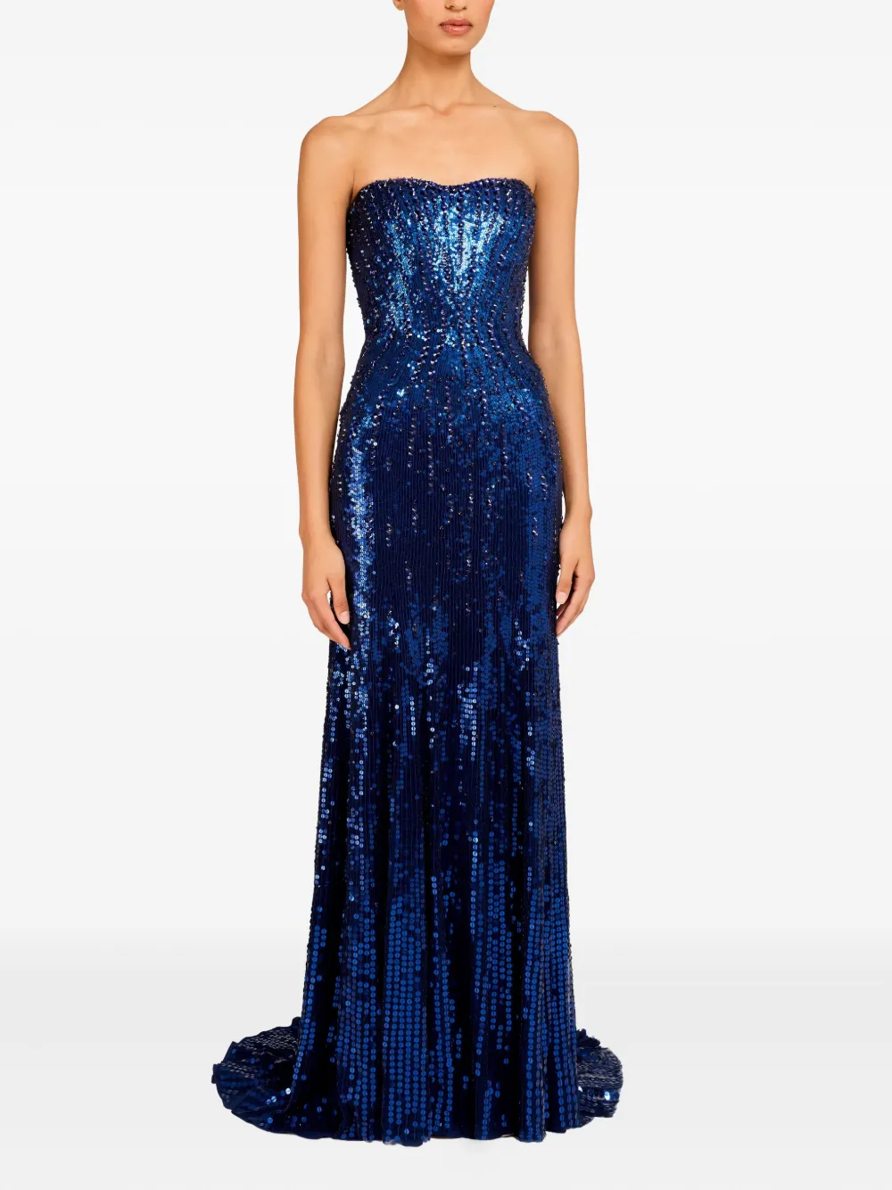 Jenny Packham Sarai Sequin-embellished Maxi Dress In Blue