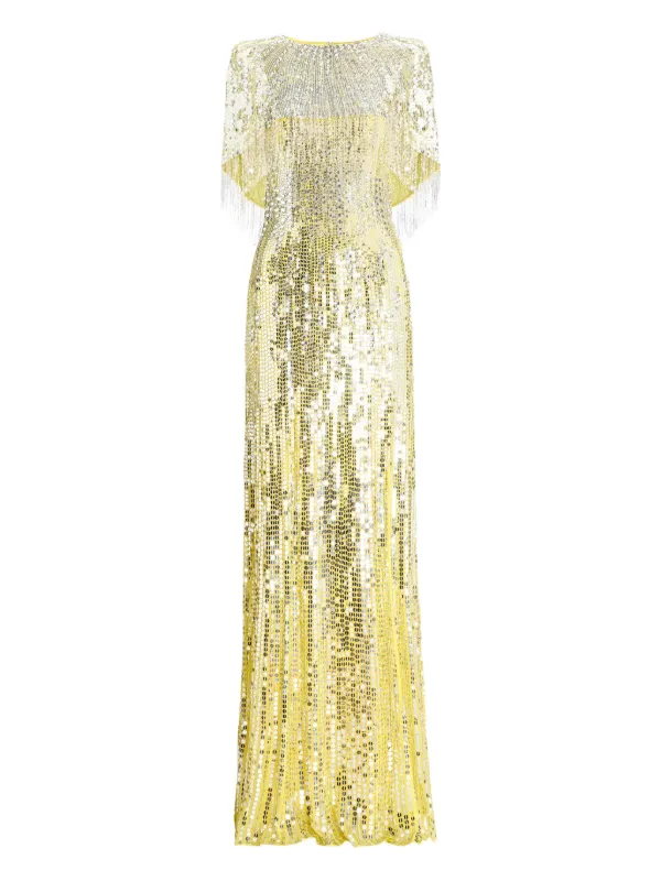 slim fit dress slacks Gold Sequin Dress Plunging V Neck Twist Front High Slit Dress – Avas  Collection main image 1