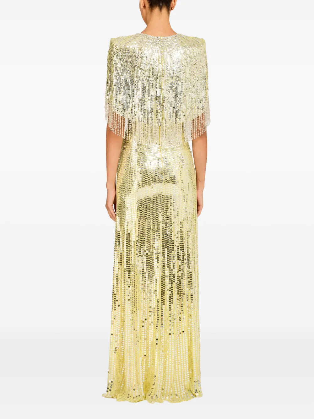Jenny Packham Blake Sequin-embellished Maxi Dress In Yellow