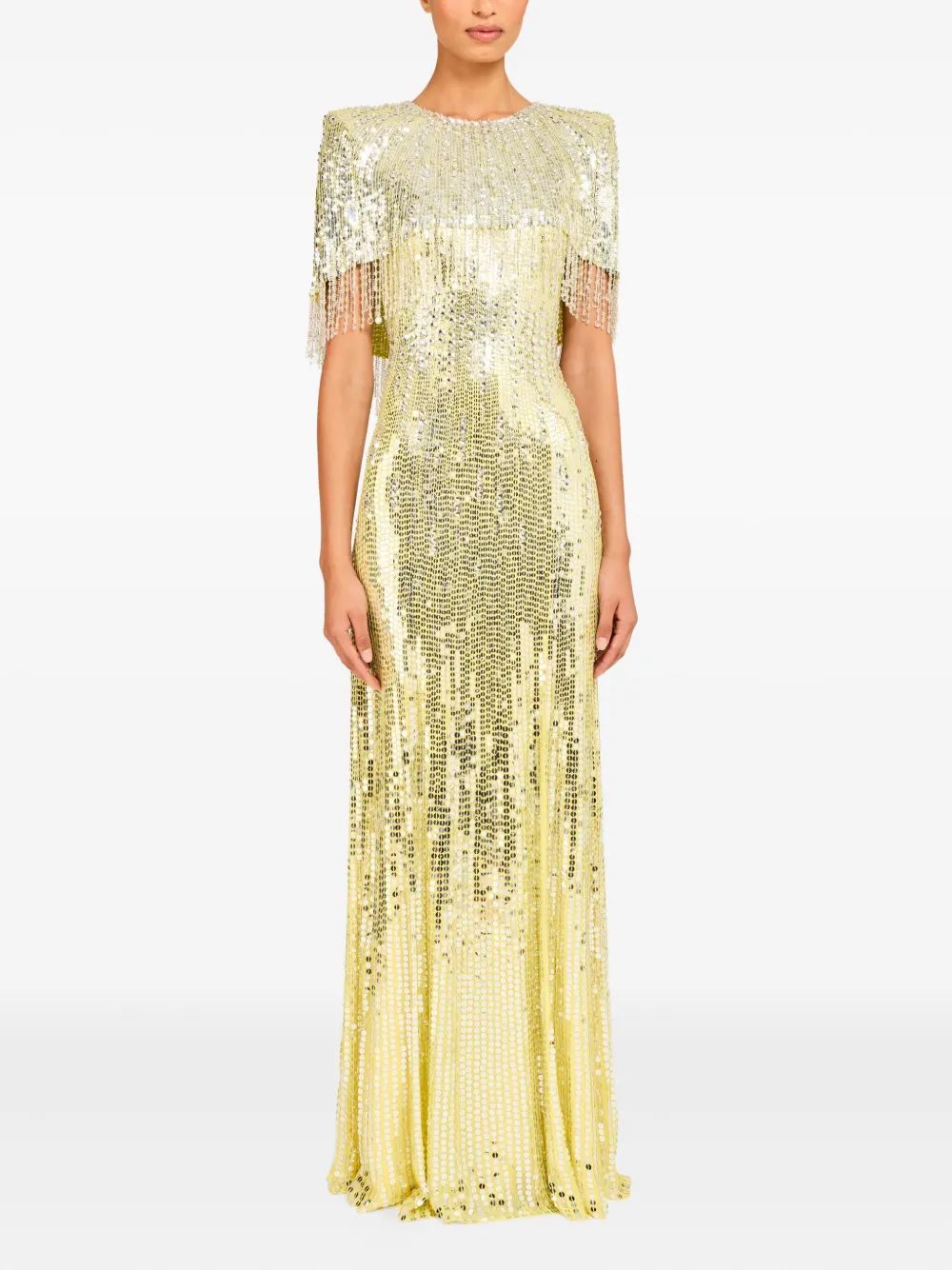Jenny Packham Maxi-jurk verfraaid met pailletten - Geel
