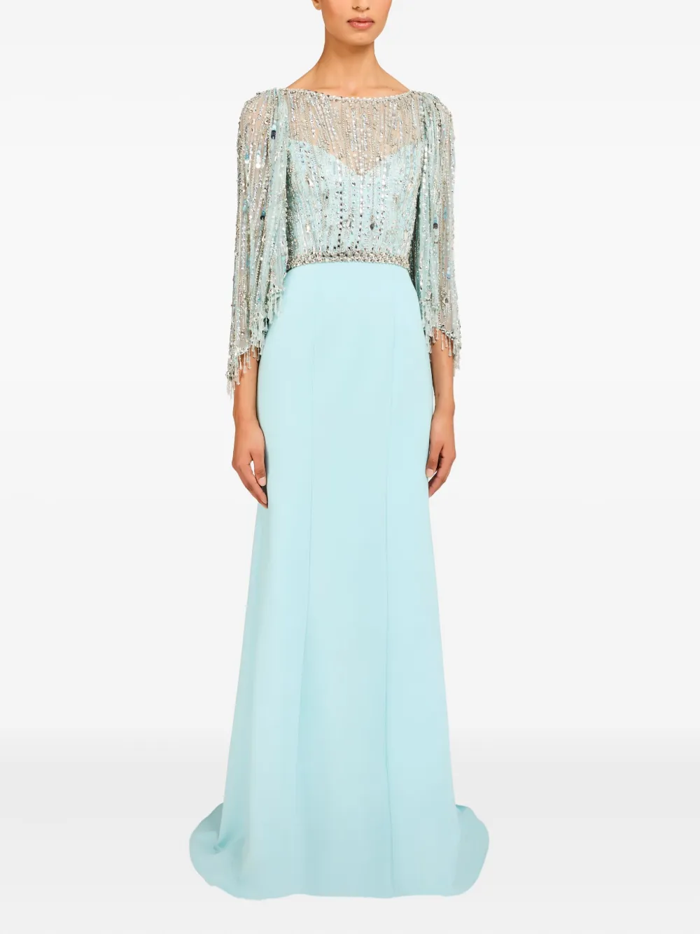 Jenny Packham Wanderlust Embellished-details Maxi Dress In Blue