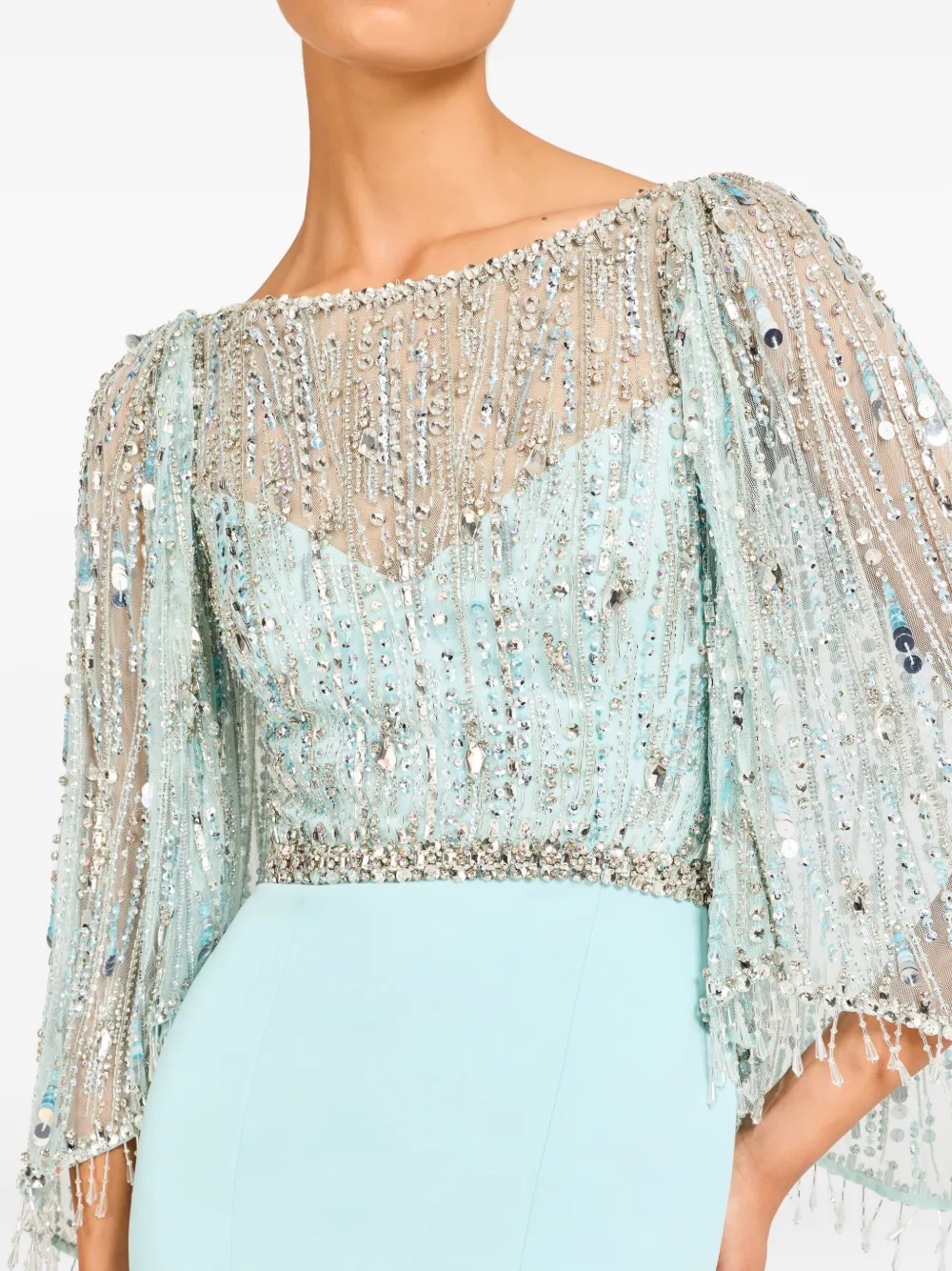 Jenny Packham Wanderlust Embellished-details Maxi Dress In Blue