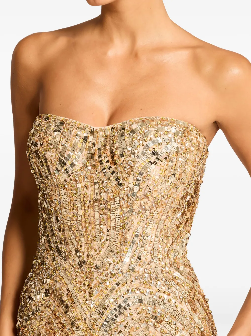 Sequin-Embellished Strapless Euphoria Dress