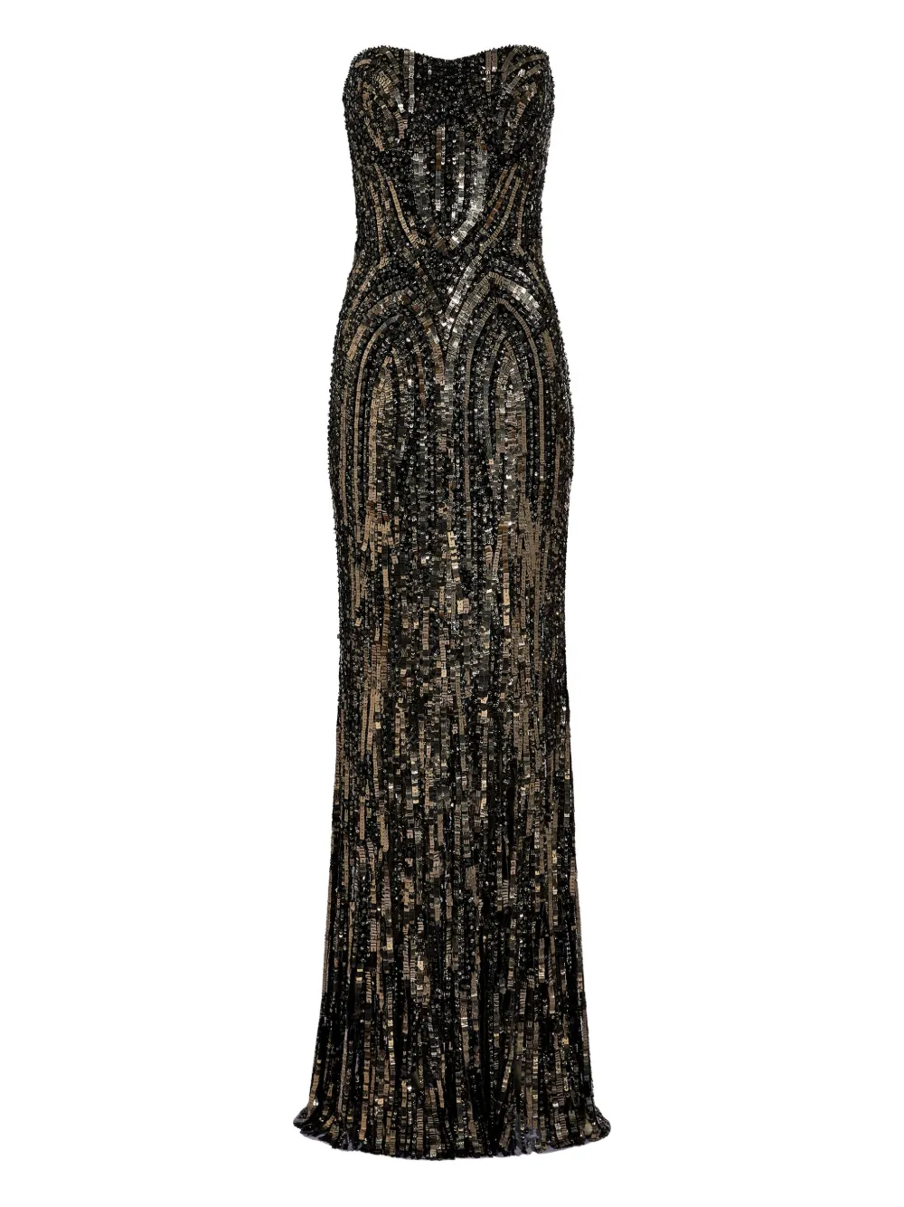 Jenny Packham sequin-embellished strapless euphoria dress | Black | Image 1