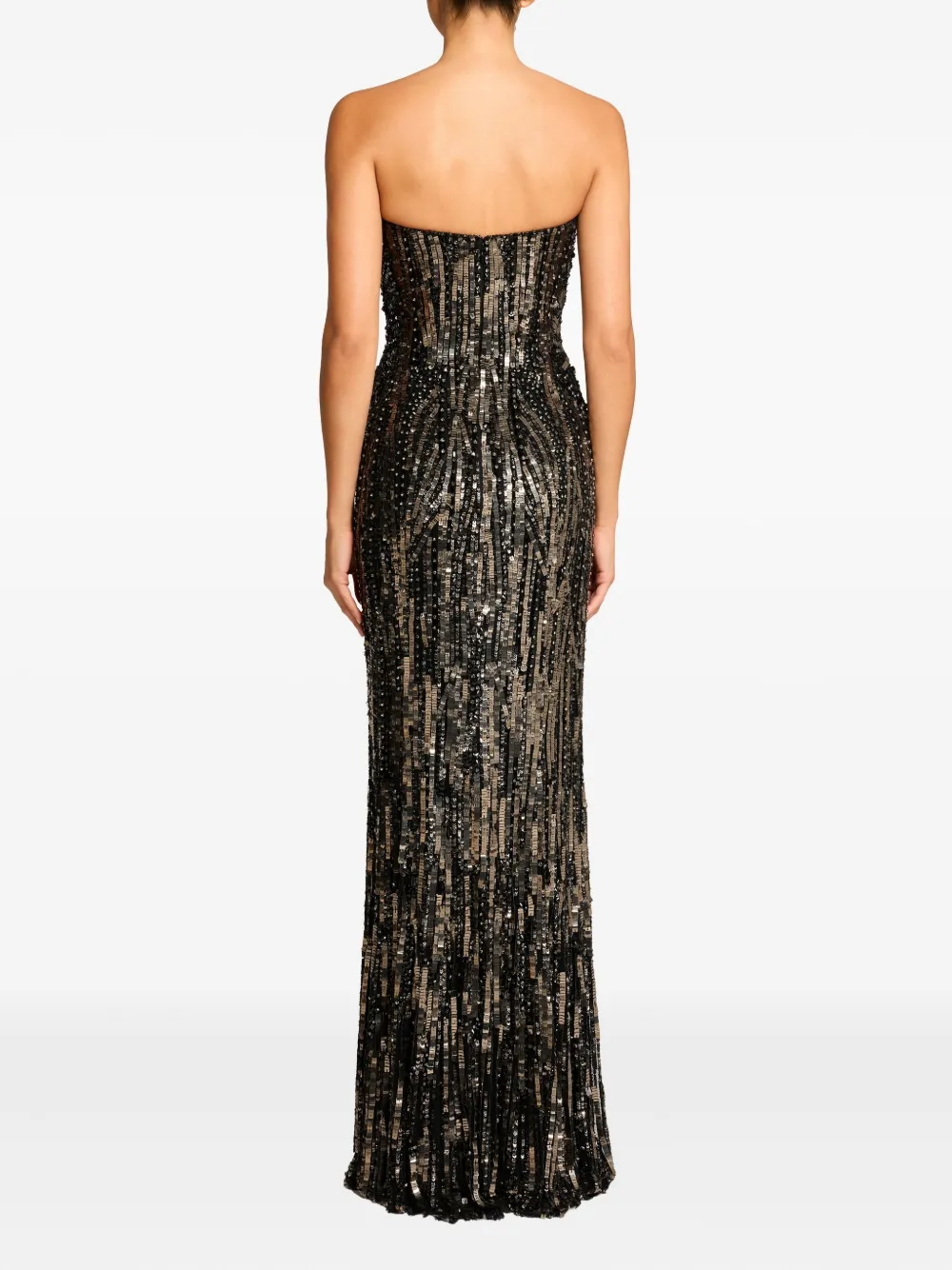 Jenny Packham Sequin-embellished Strapless Euphoria Dress In Black