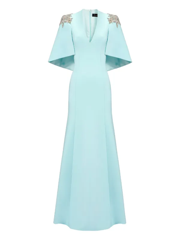 long chiffon bridesmaid dresses with sleeves ZAPAKA Women Light Green Cold Shoulder Dress A-Line Detachable Wedding Party Dress, Chiffon color / US16 Size:newborn 0-1Y The modest V style:Shift Buy Roman Yellow Citrus