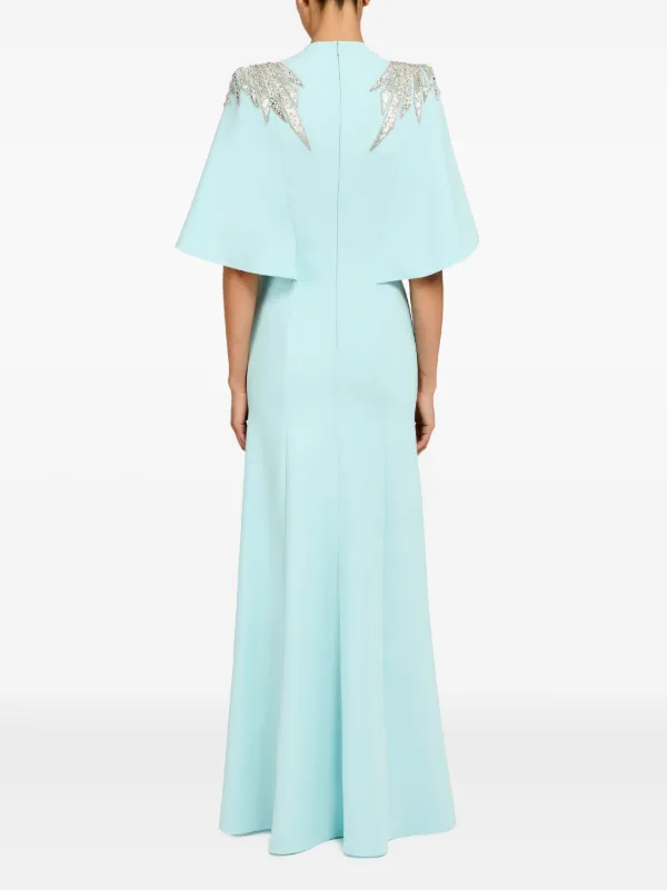 jenny packham light green dress Star shower Rhinestone-Embellished Maxi in Crystal Aqua at Nordstrom, Size 10 Blue dress