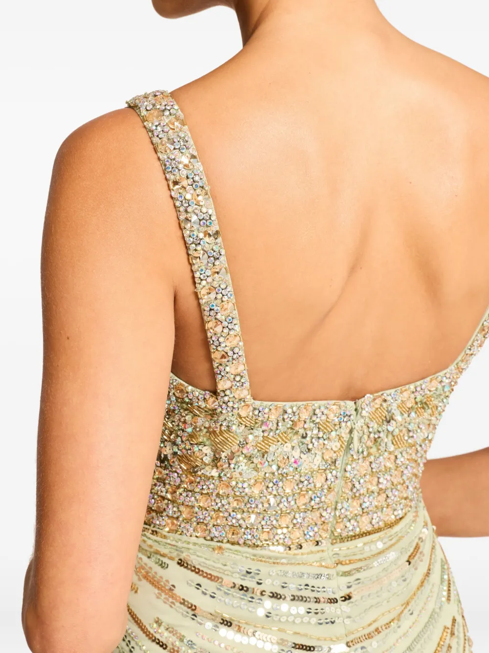 Jenny Packham Elixir Sequin-embellished Maxi Dress In Green