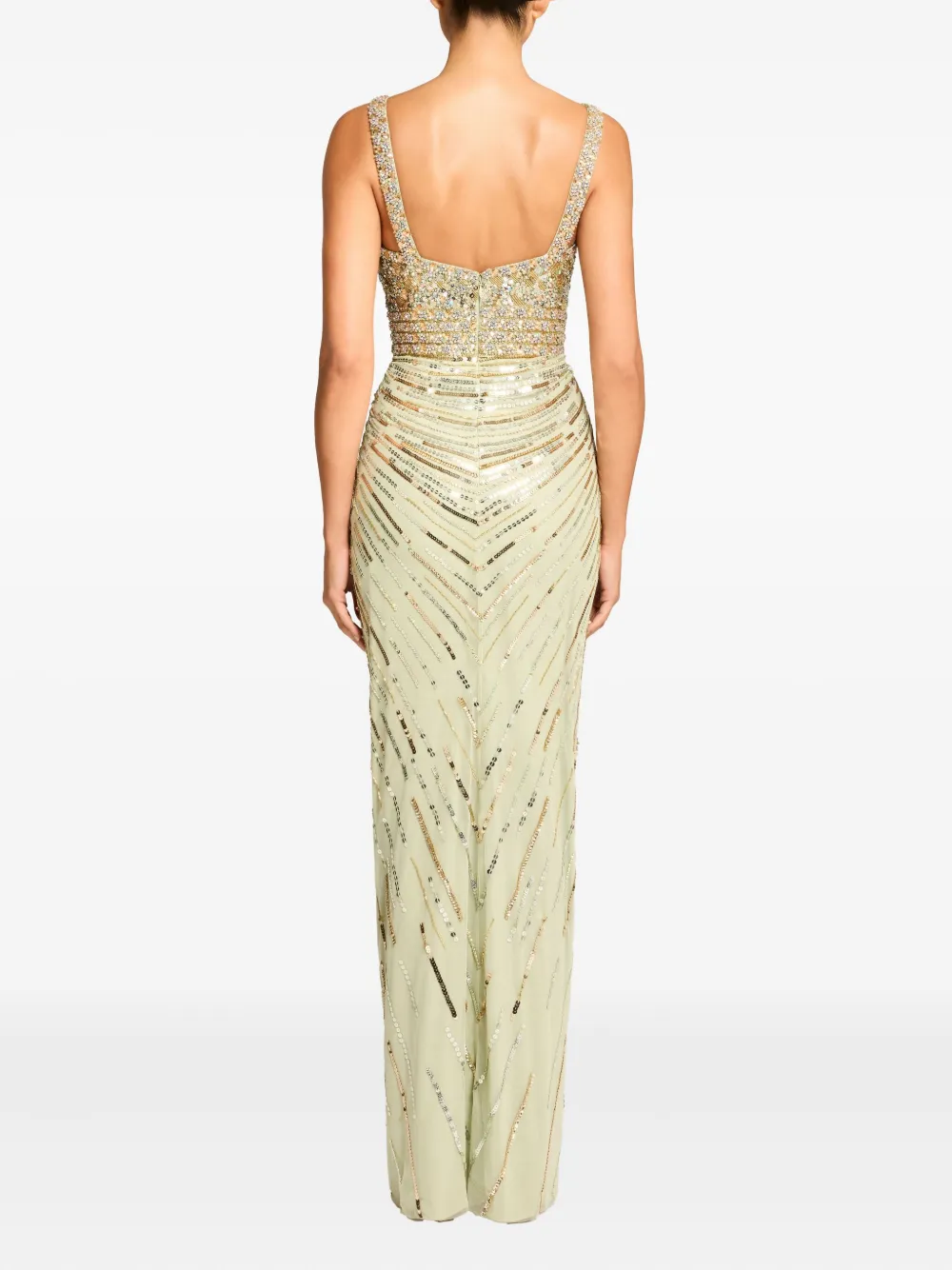 Jenny Packham Elixir Sequin-embellished Maxi Dress In Green