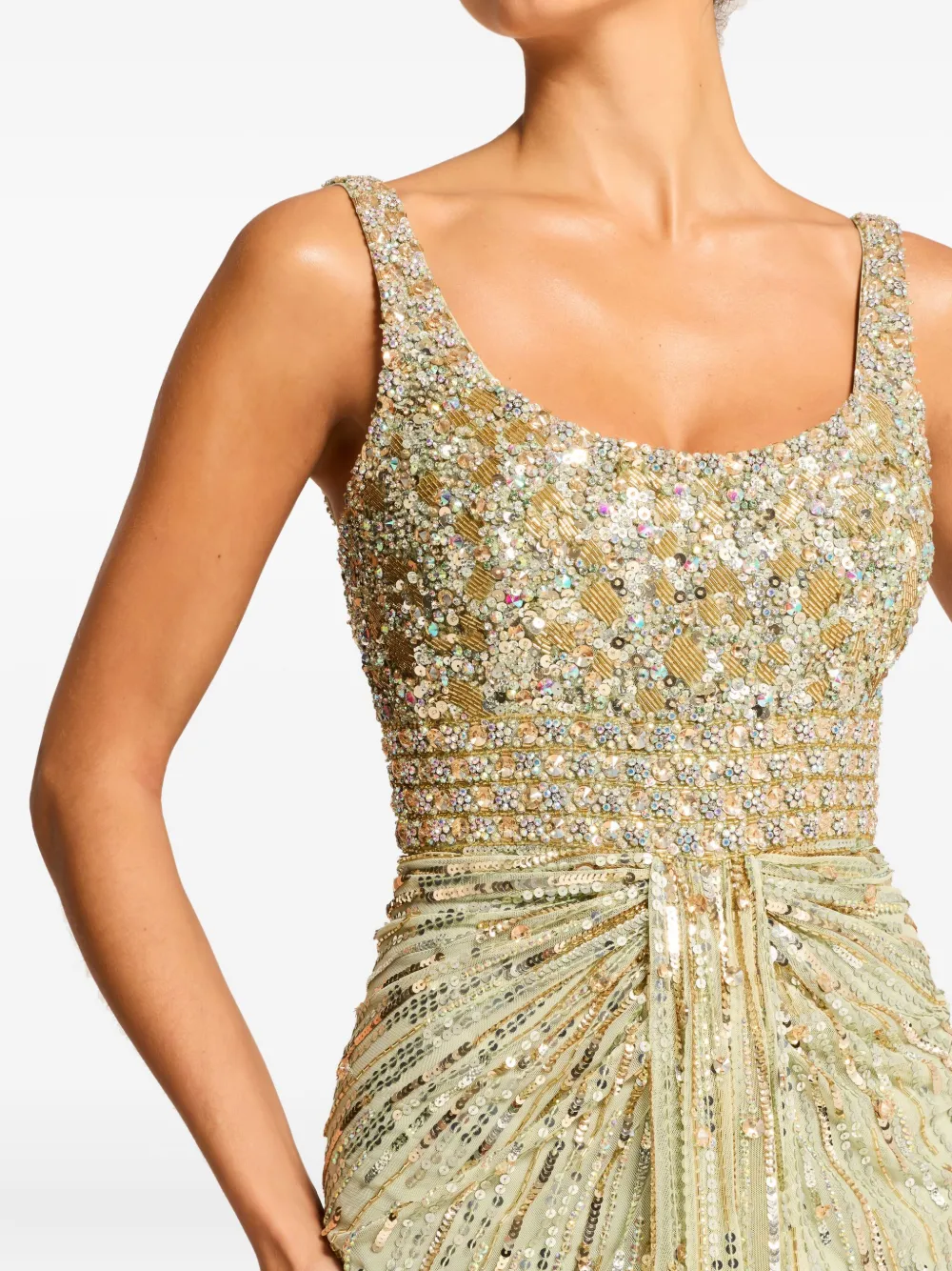 Jenny Packham Elixir Sequin-embellished Maxi Dress In Green