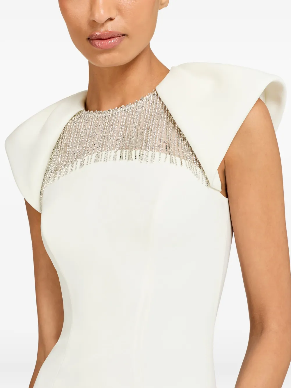 Jenny Packham Sonder Embellished Maxi Dress In Neutral