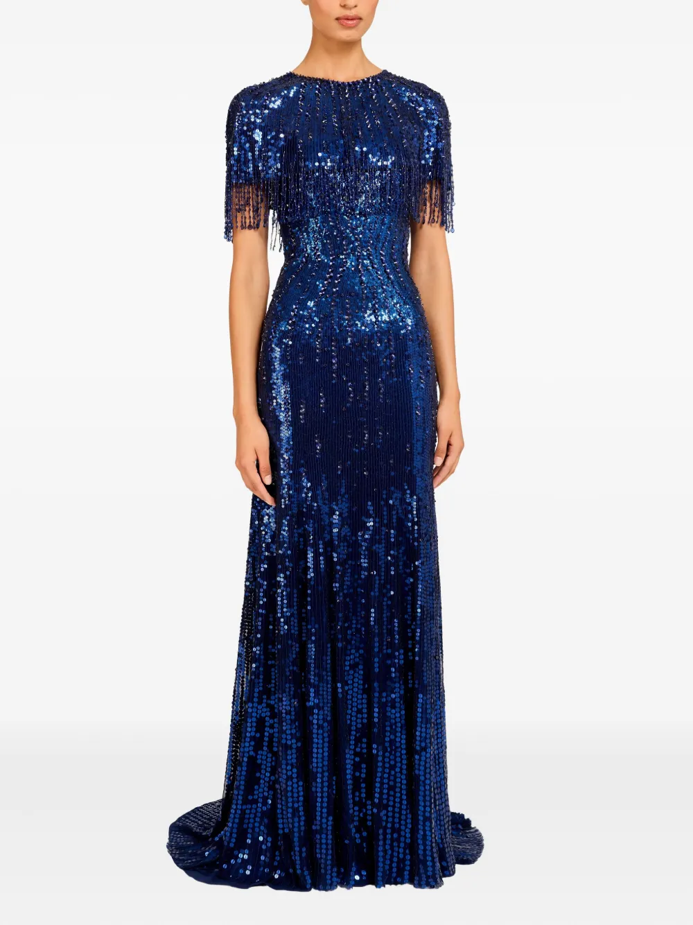 Jenny Packham Maxi-jurk met pailletten - Blauw