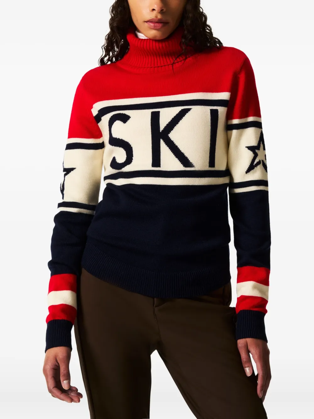 Perfect Moment Schild Merino Wool Sweater Xl In Red