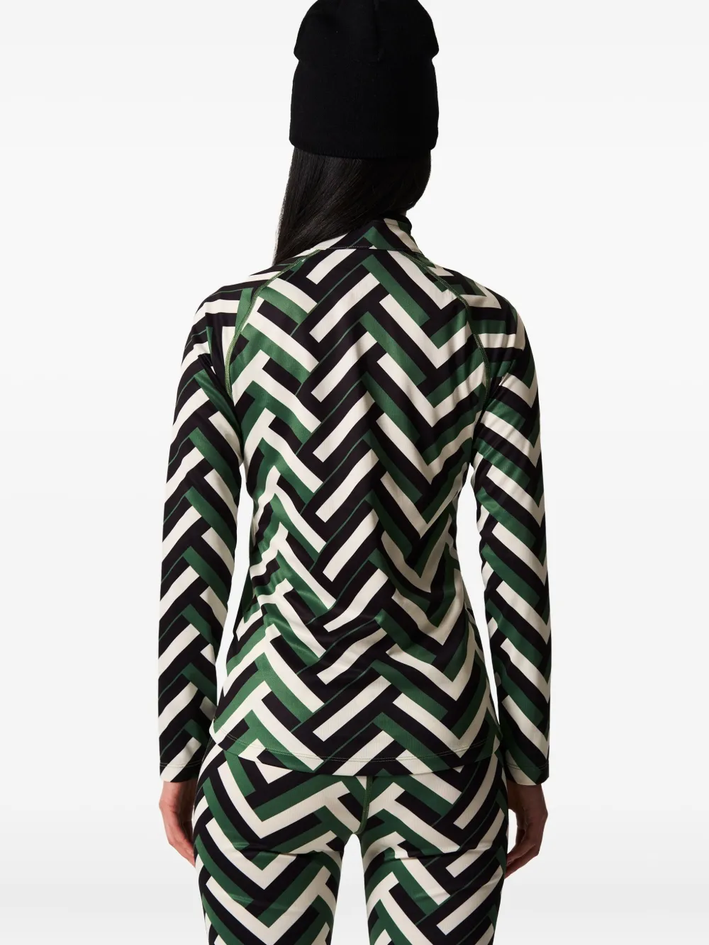 Perfect Moment Waffle-print Zip Top In Multi