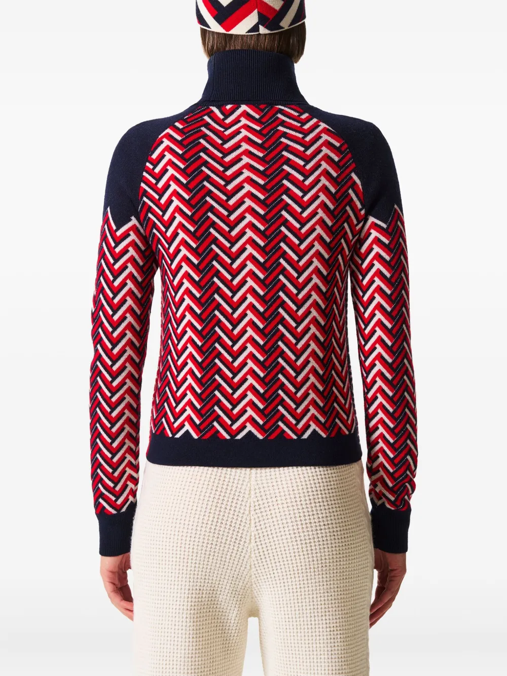 Perfect Moment Sweater met chevron-patroon Rood