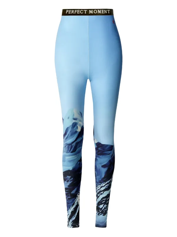 Perfect Moment Logo-waistband Leggings in Blue