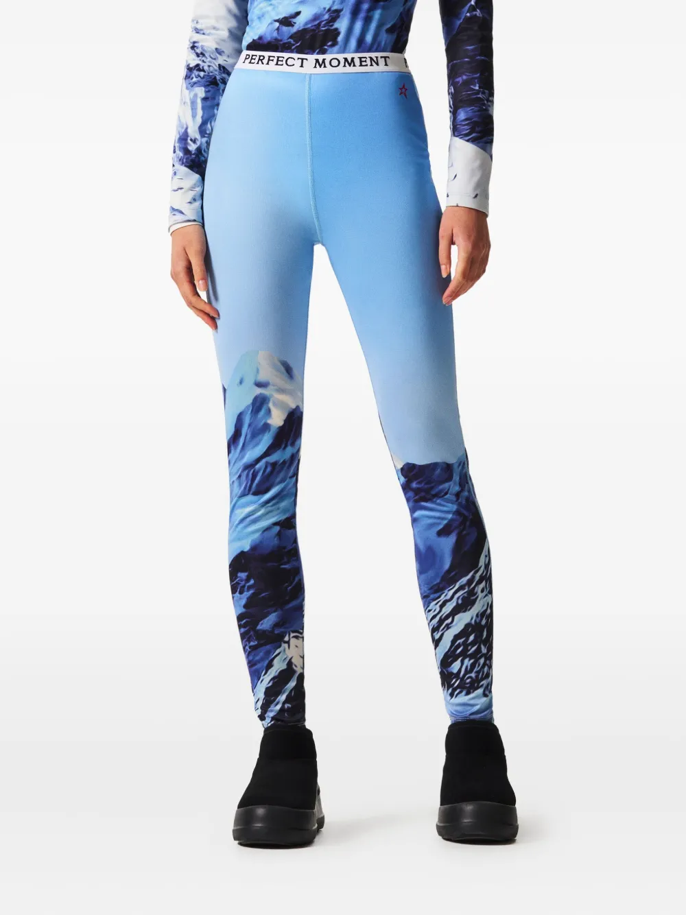 Perfect Moment Legging met logoband - Blauw