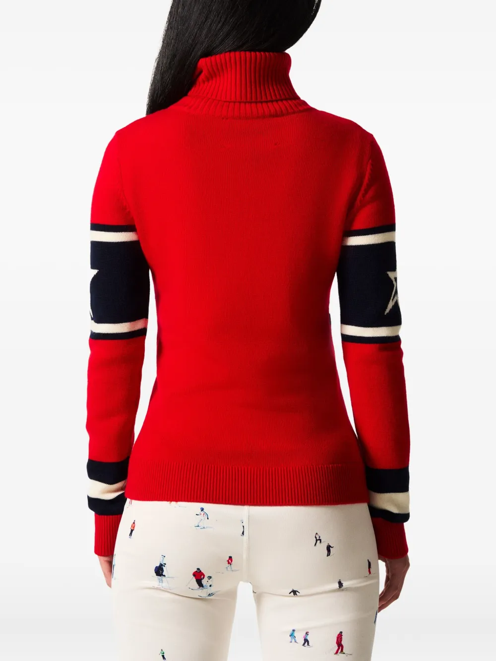 Perfect Moment Top met col en sterdetail Rood