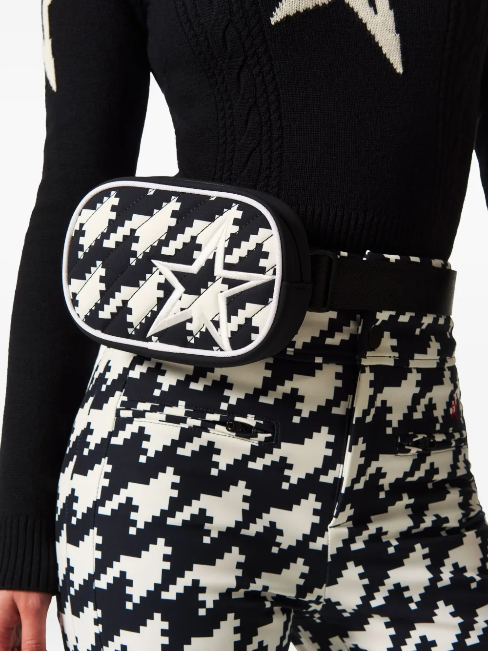 HOUNDSTOOTH-PATTERN BELT BAG