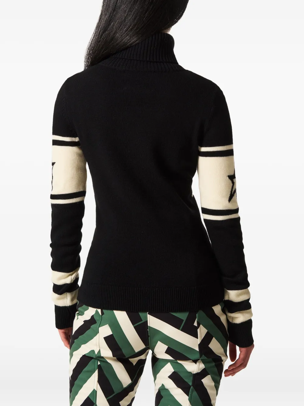 Perfect Moment Cortina Merino Wool Sweater Xl In Black