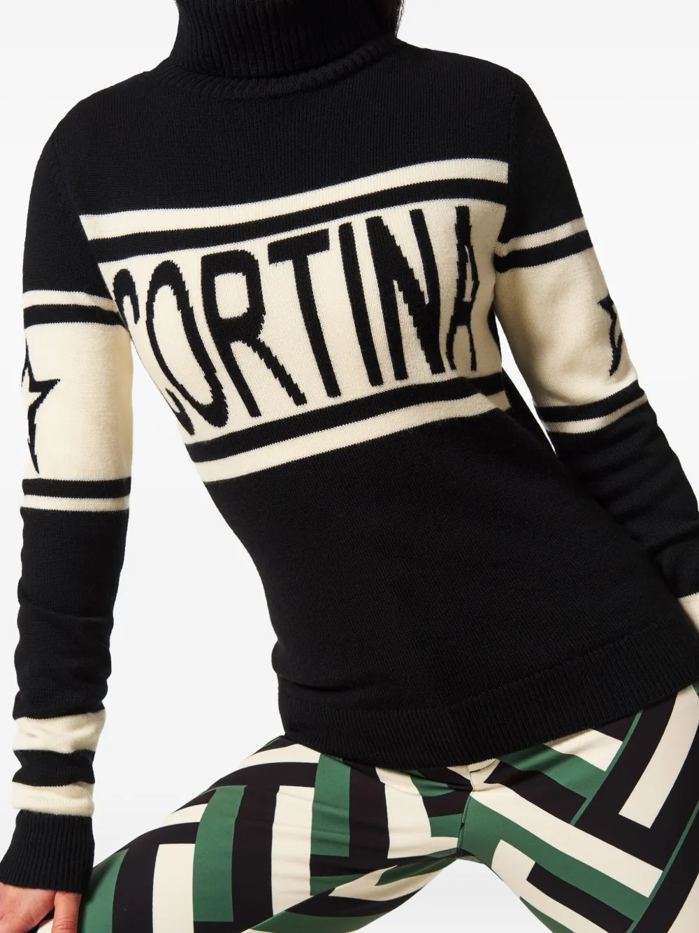 Perfect Moment Cortina Merino Wool Sweater Xl In Black