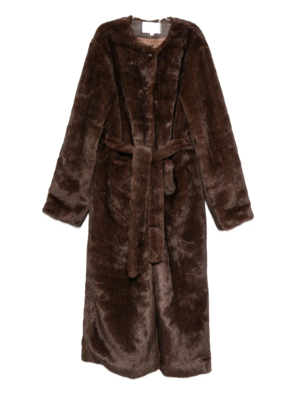 Viktoria Chan Belted Coat In Brown