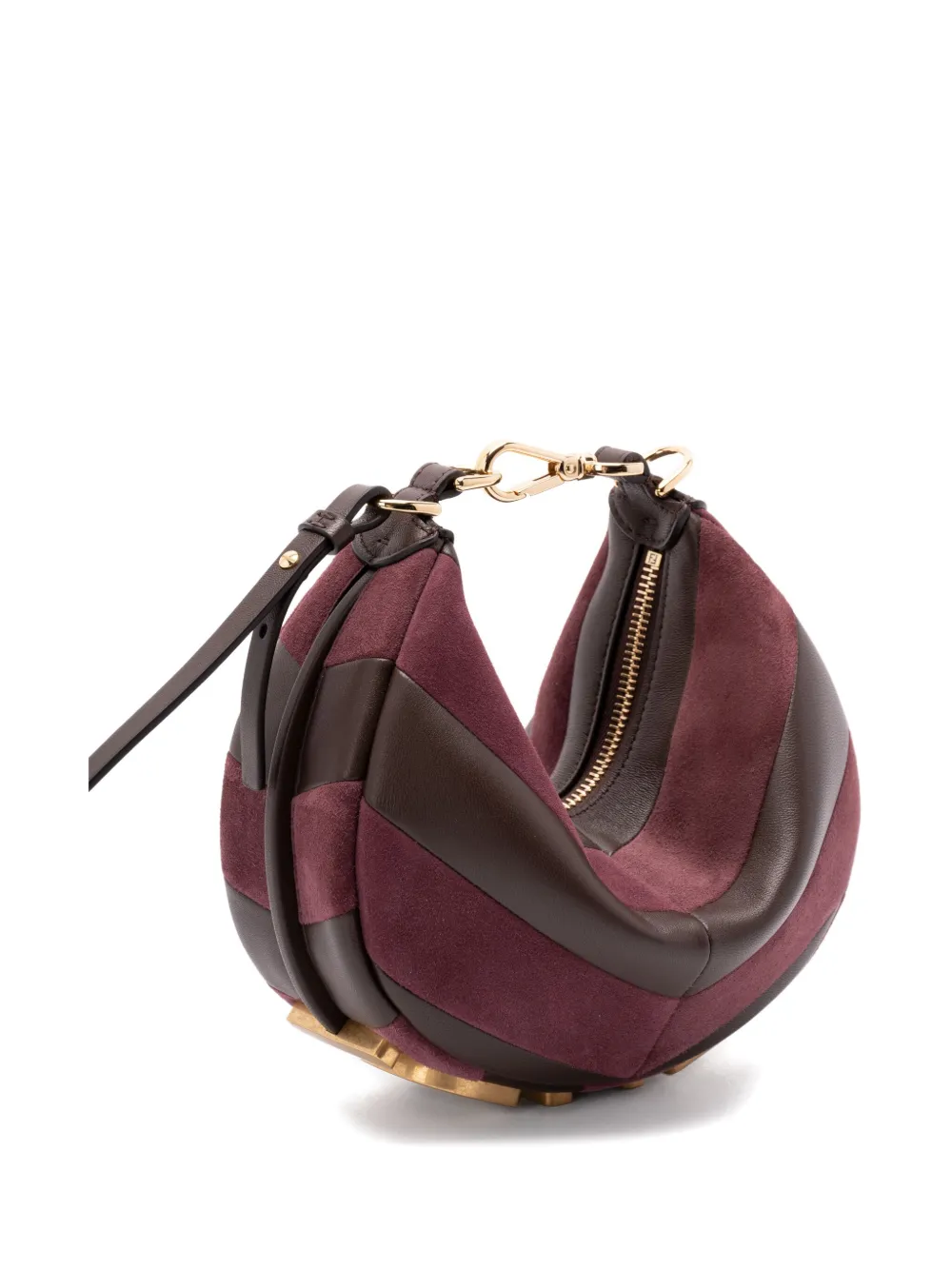 Fendi Panelled Shoulder Bag In Red