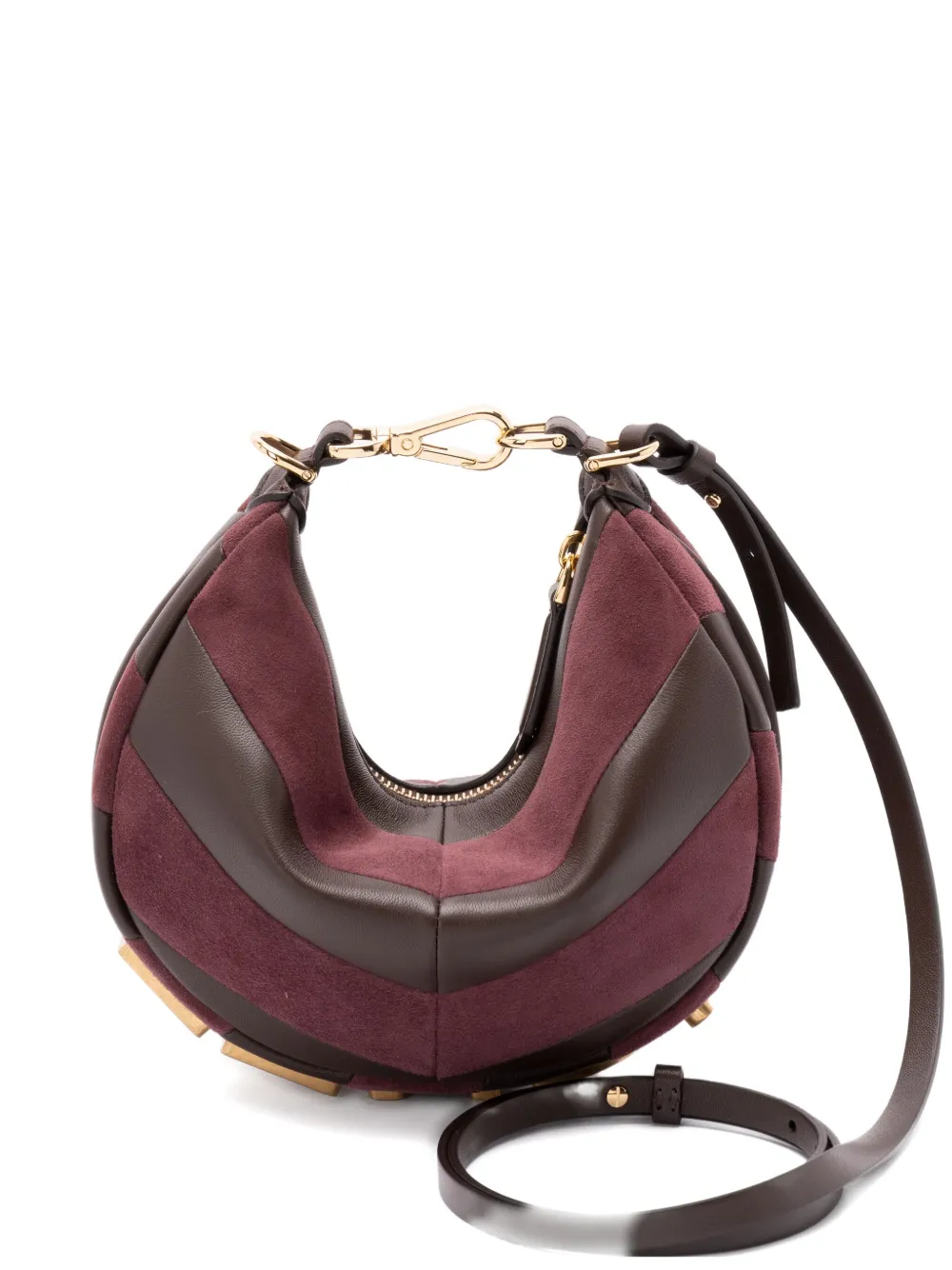 Fendi Panelled Shoulder Bag In Red