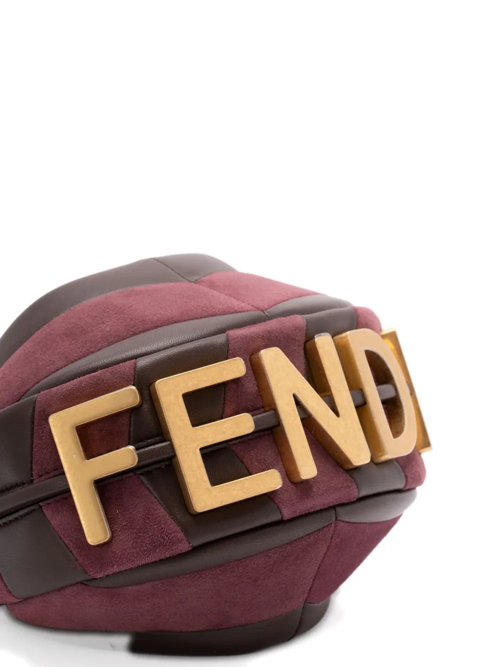 Fendi Panelled Shoulder Bag In Red
