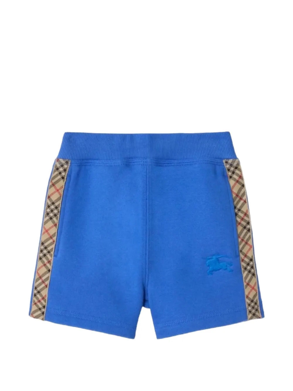 Burberry Kids check-stripe shorts - Blu