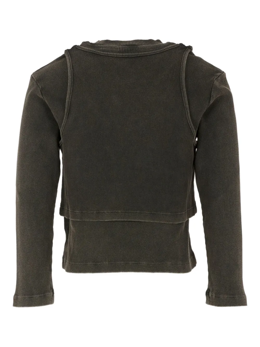 Off-White Kids Geribbelde top met lange mouwen Grijs