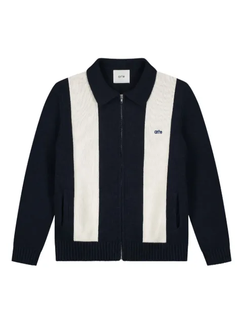 Arte Antwerp striped zip-up cardigan